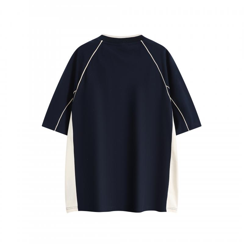 MT109T 260g heavy color matching V-neck short-sleeved TEE