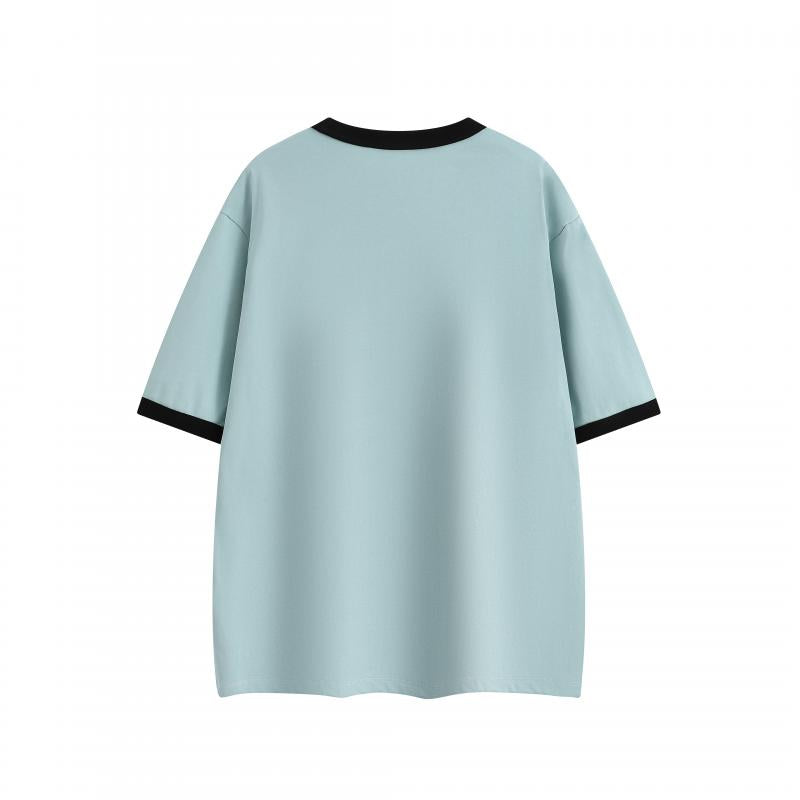 MTG31 260g heavyweight contrast color collar short sleeve TEE