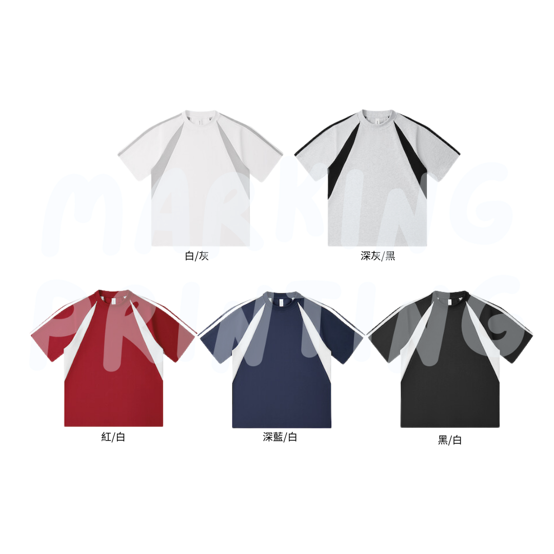 MT19588 240g heavy color matching raglan short sleeve TEE