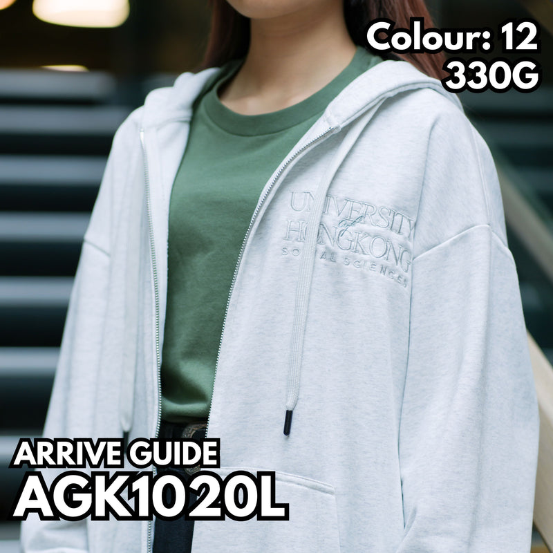 AGK1020L 落肩拉鍊連帽衛衣