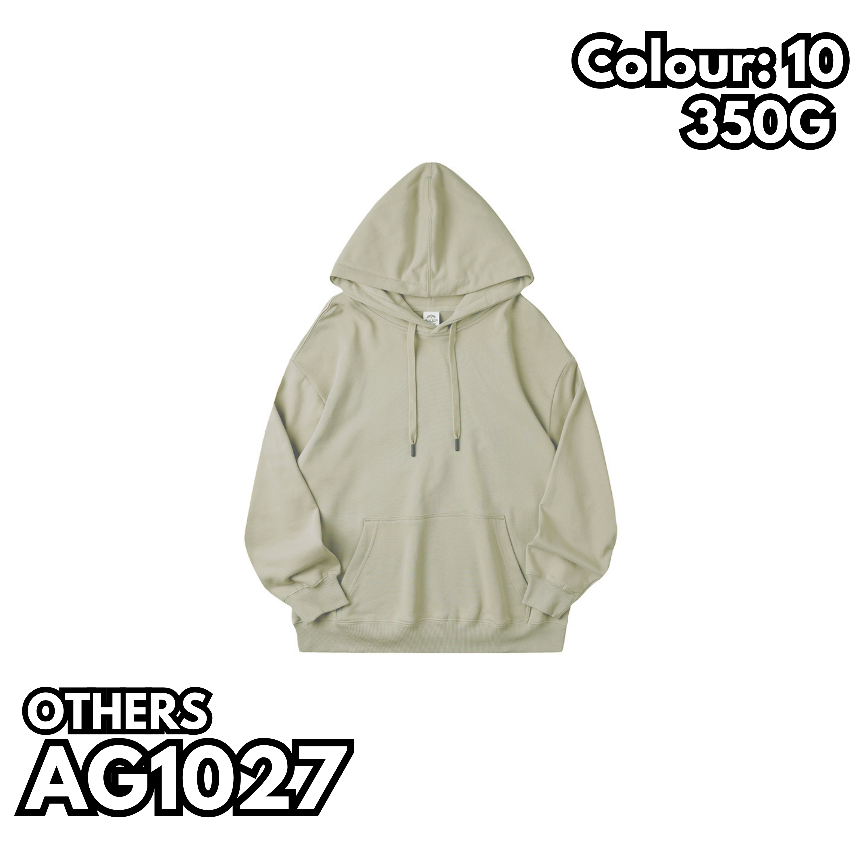 AG1027 350g heavyweight terry hooded sweatshirt