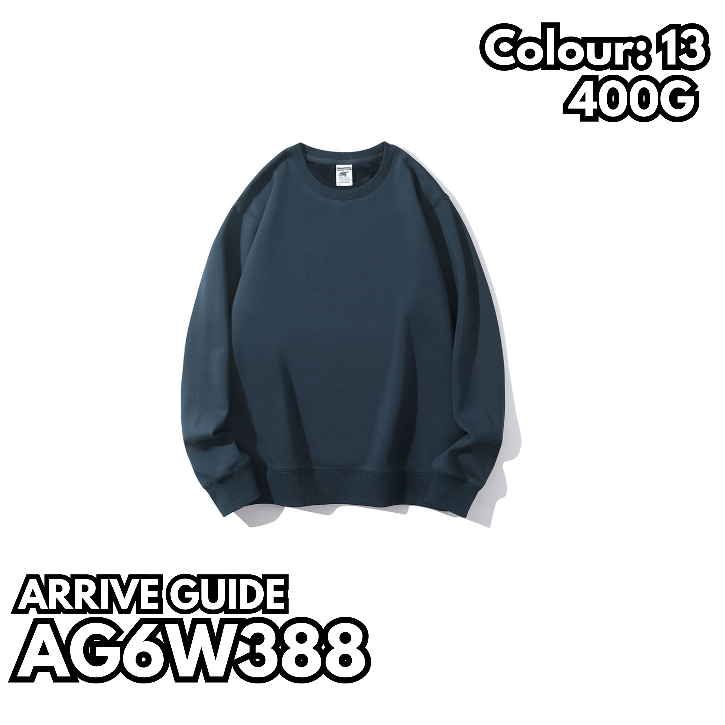 AG6W388 400g silver fox velvet heavyweight drop shoulder sweatshirt
