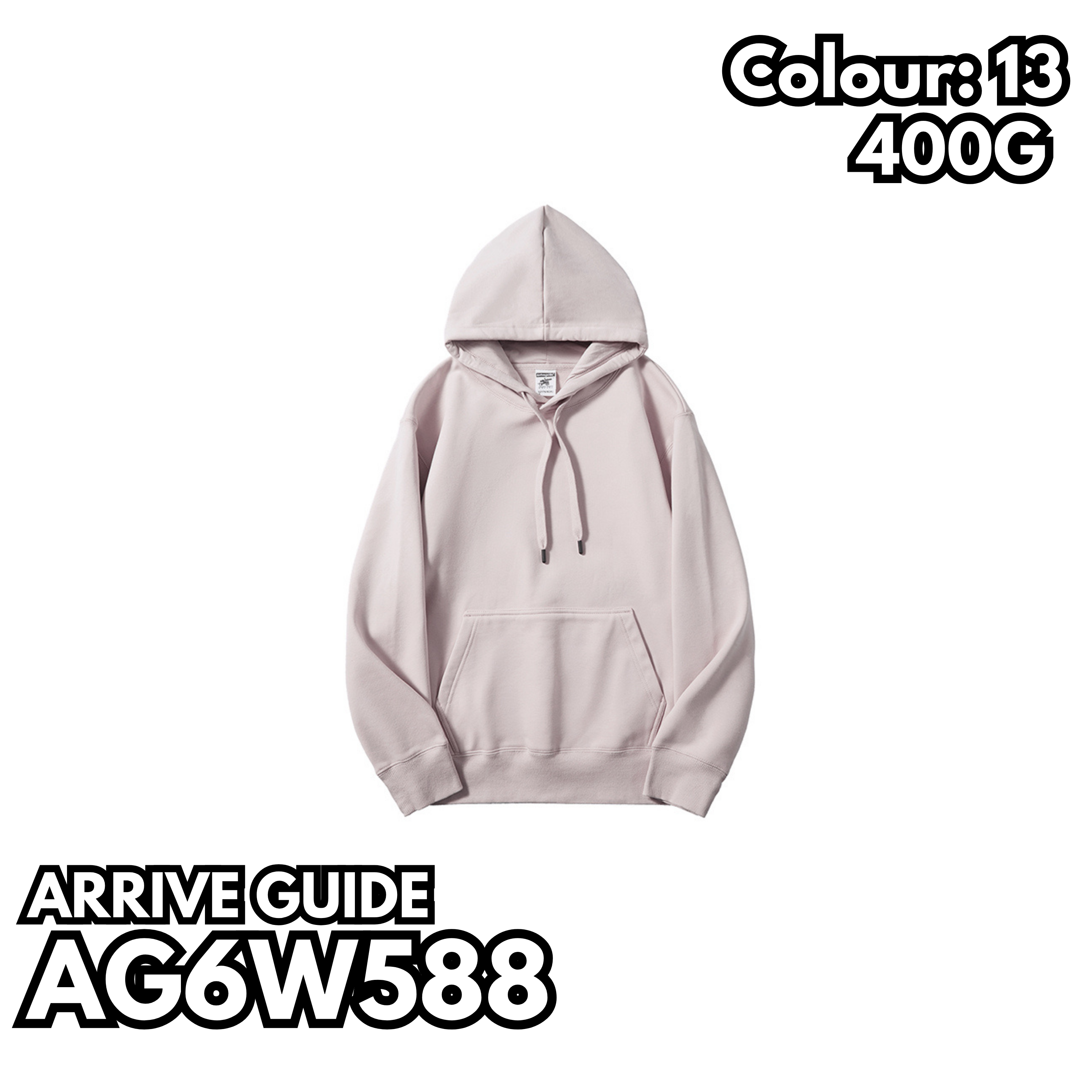 AG6W588 400g silver fox velvet heavyweight drop shoulder hooded sweatshirt