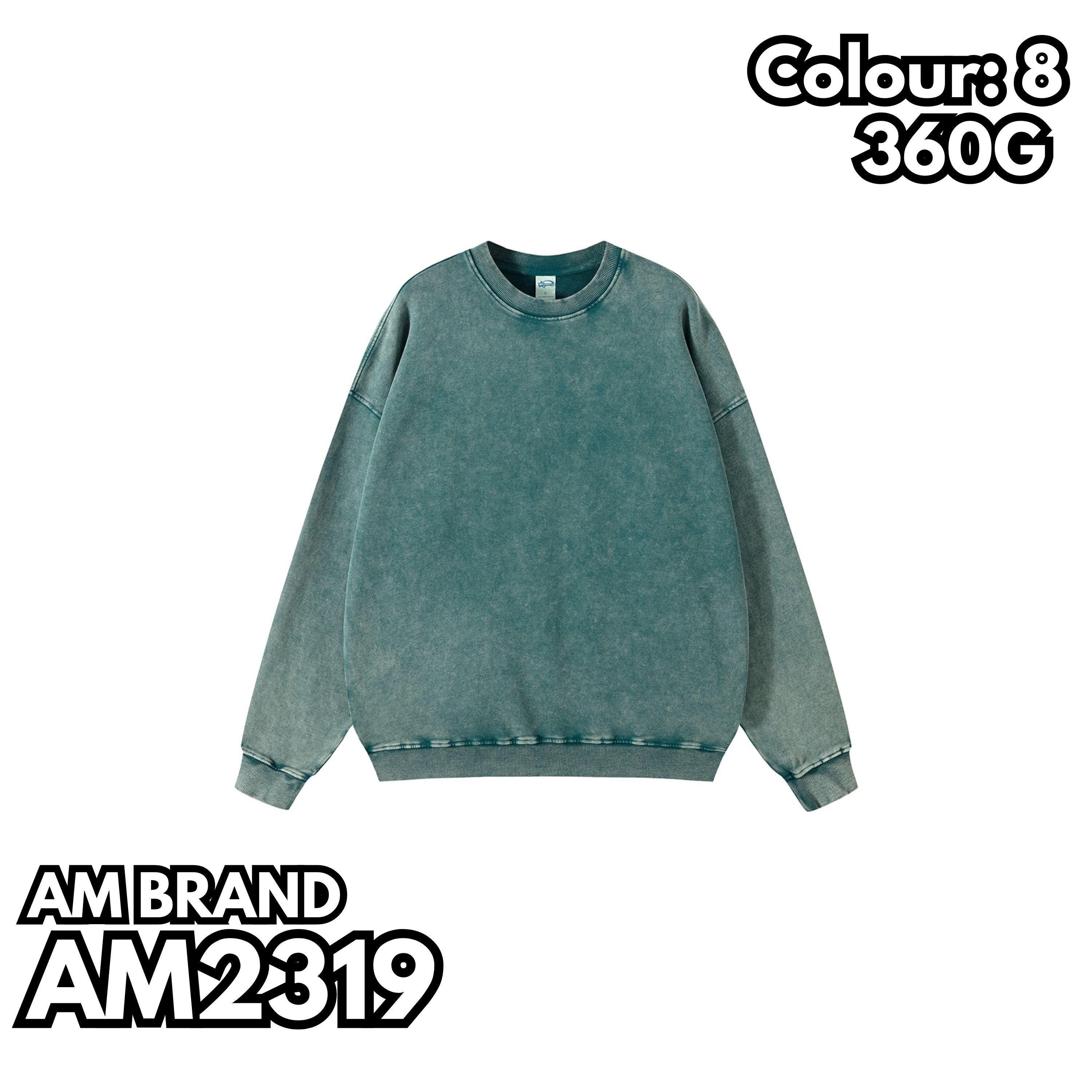 AM2319 360g batik washed heavyweight drop shoulder sweatshirt