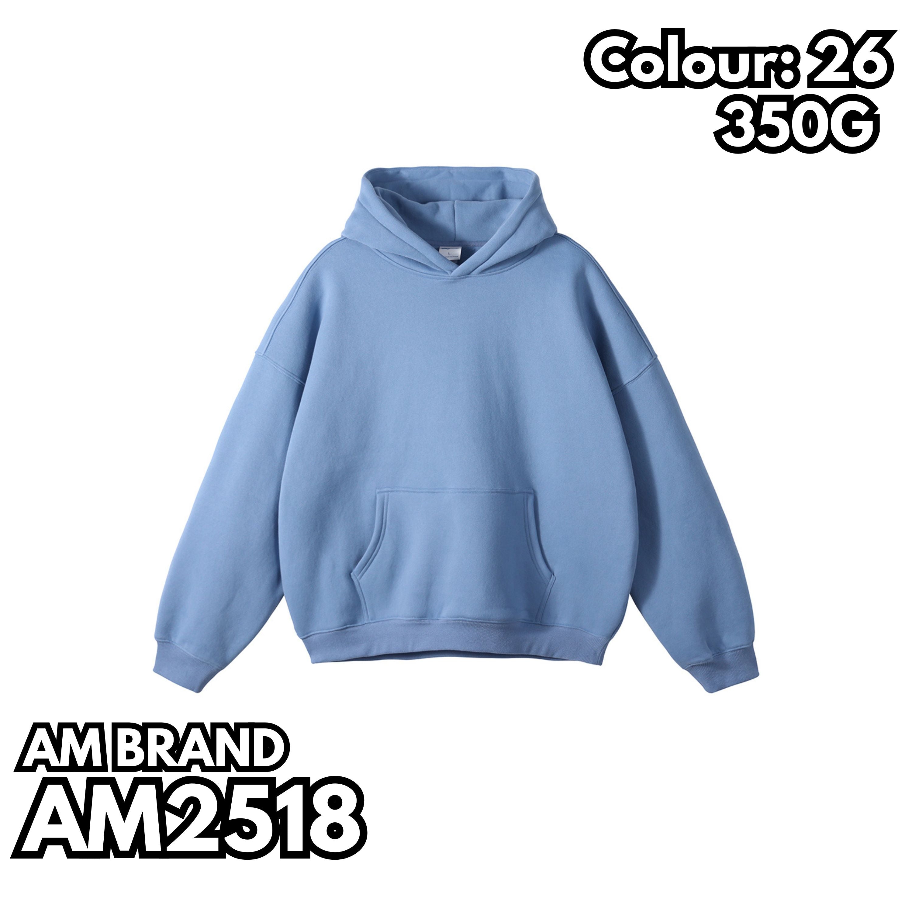 AM2518 重磅加絨落肩連帽衛衣