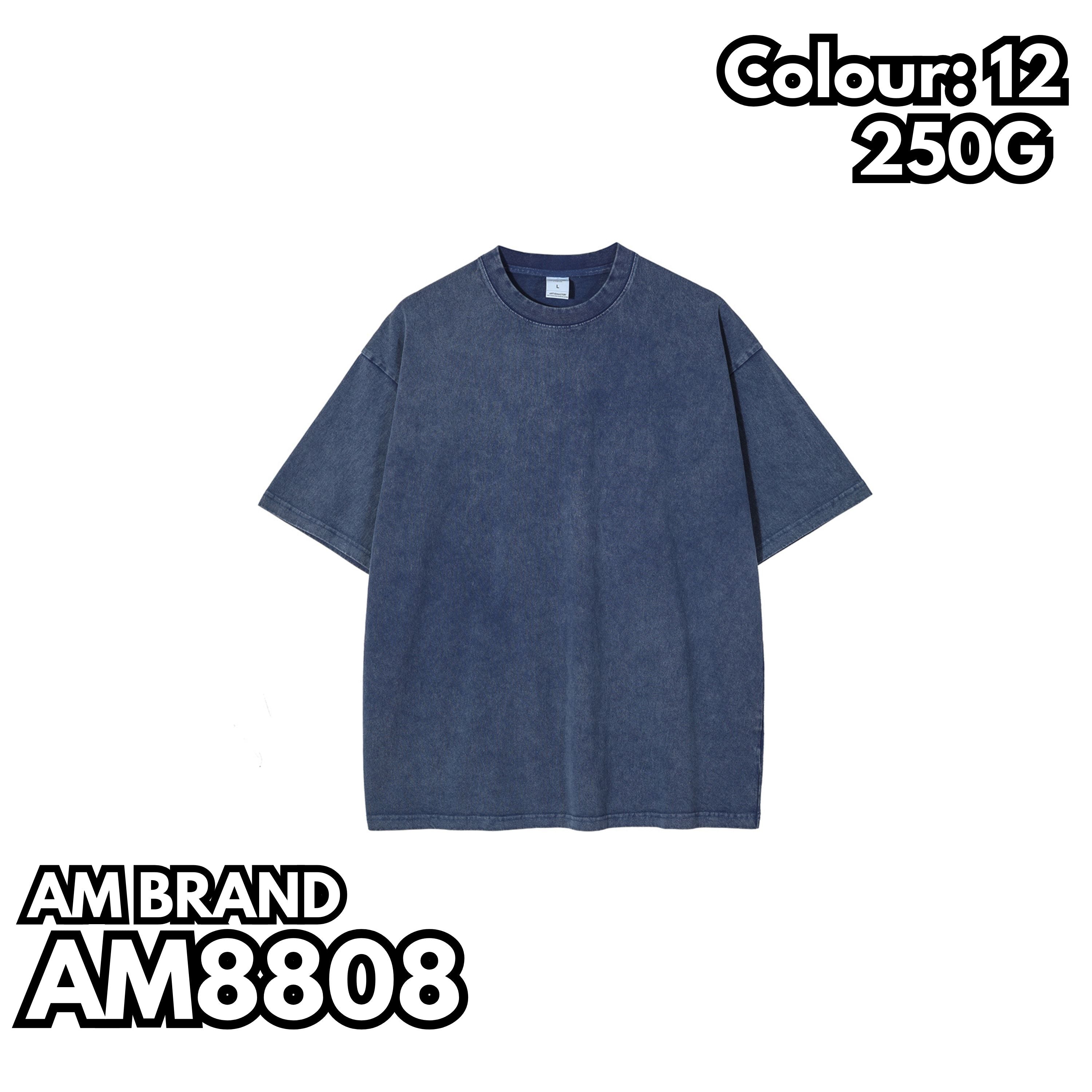 AM8808 重磅雪花水洗落肩短袖TEE