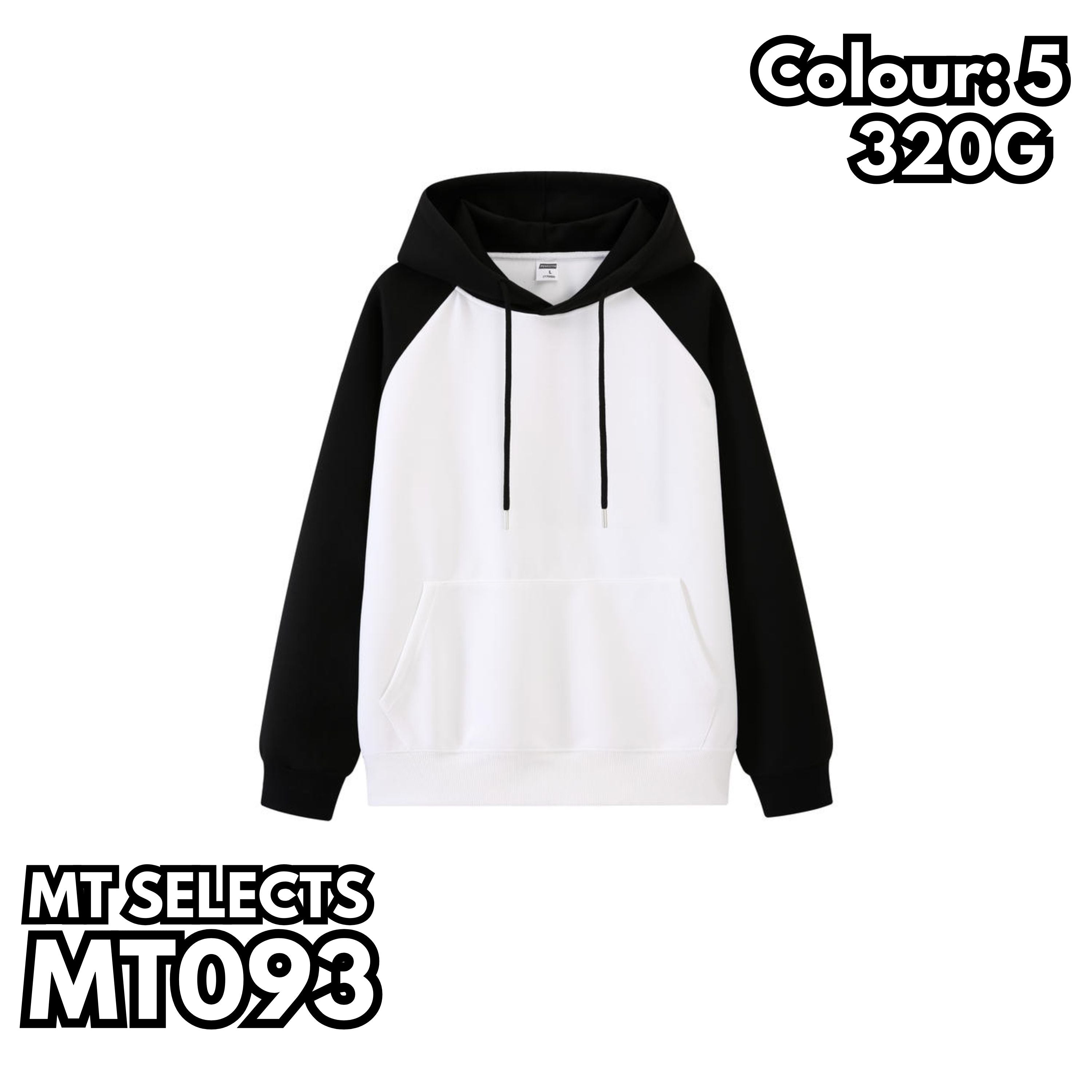 MT093 拼色插肩連帽衛衣
