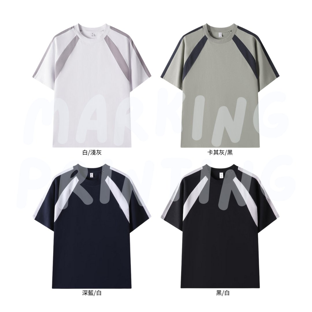 MT19582 250克重磅拼布短袖TEE