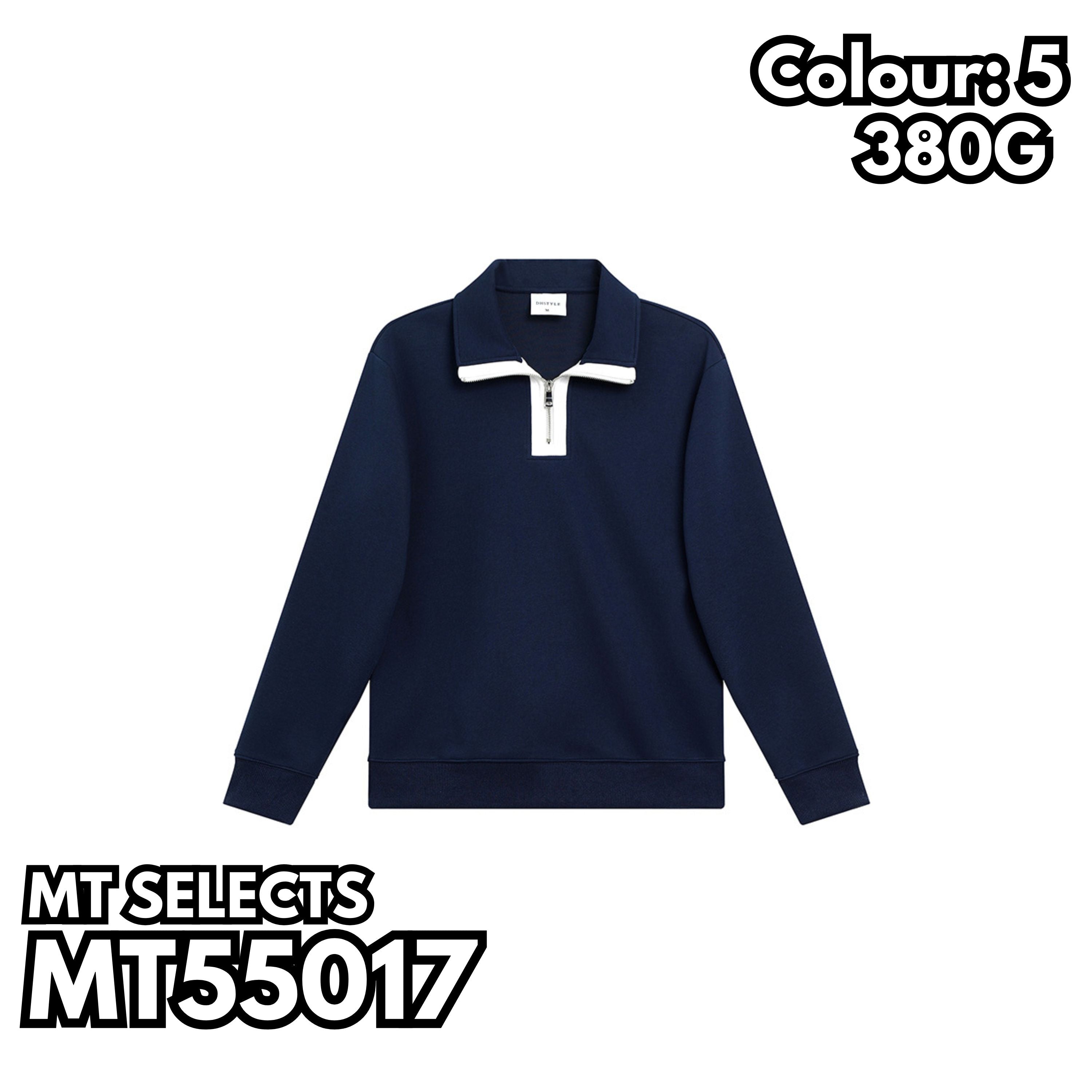 MT55017 重磅落肩立領半拉鍊衛衣