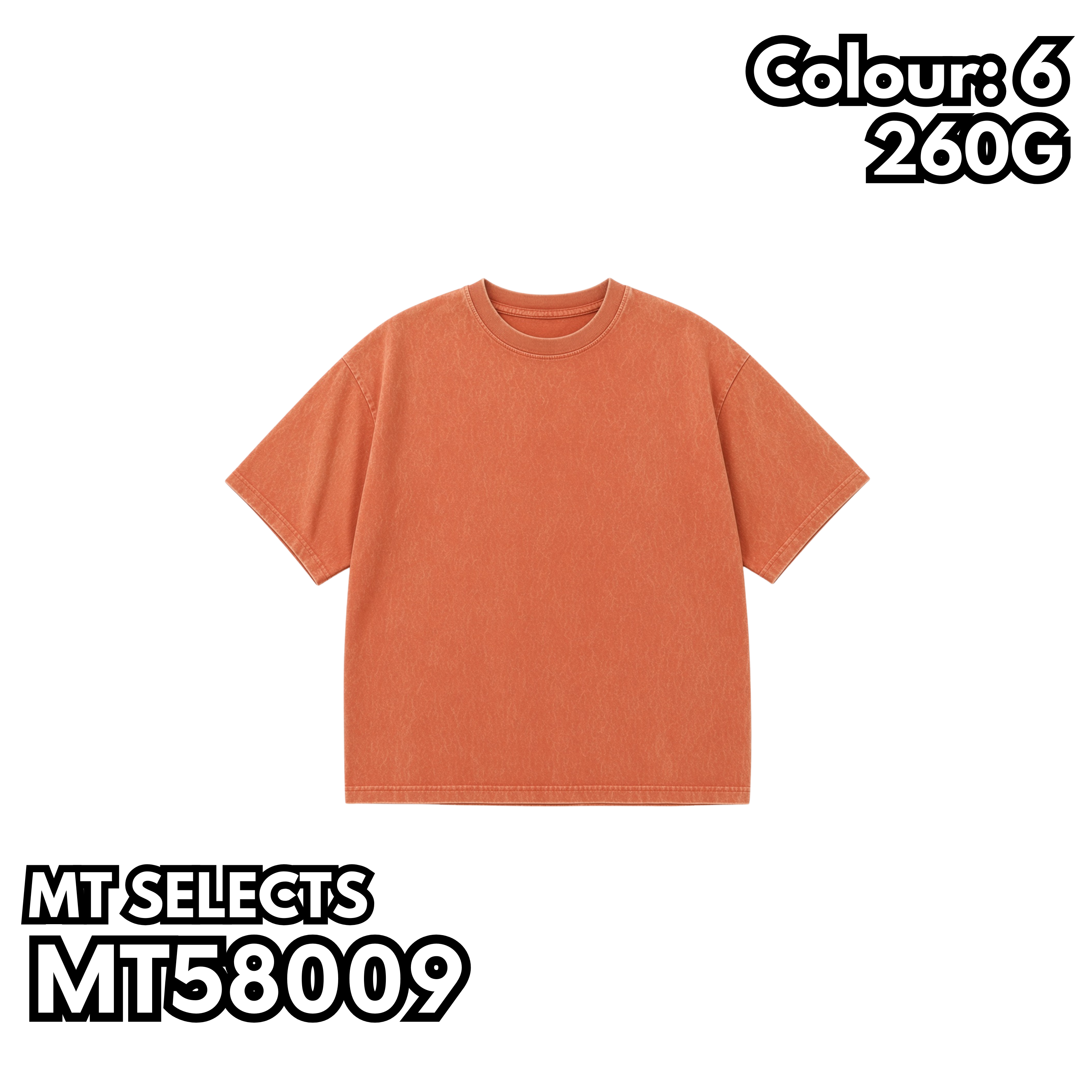 MT58009 童裝重磅洗水落肩短袖TEE