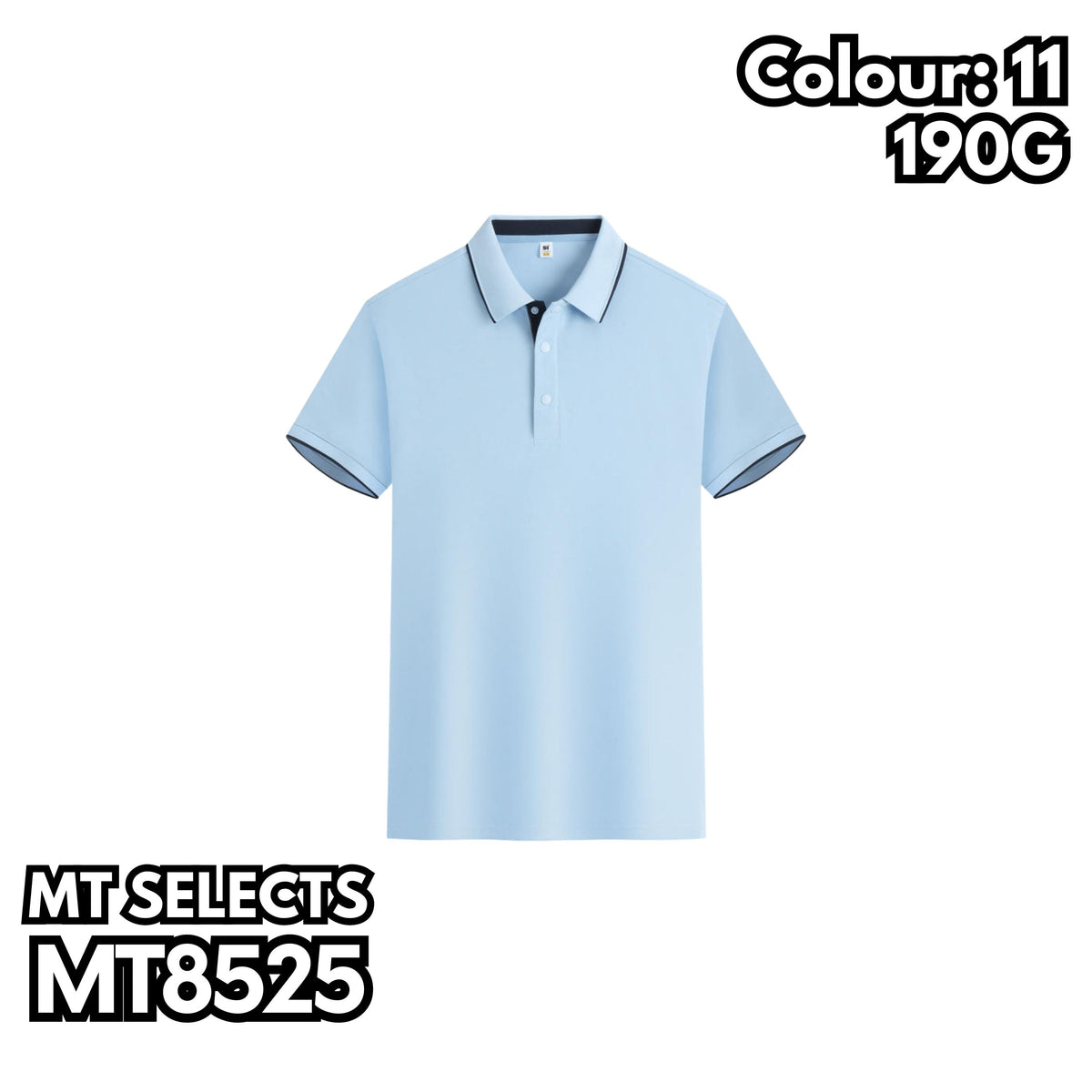 MT8525 間色邊短袖POLO衫