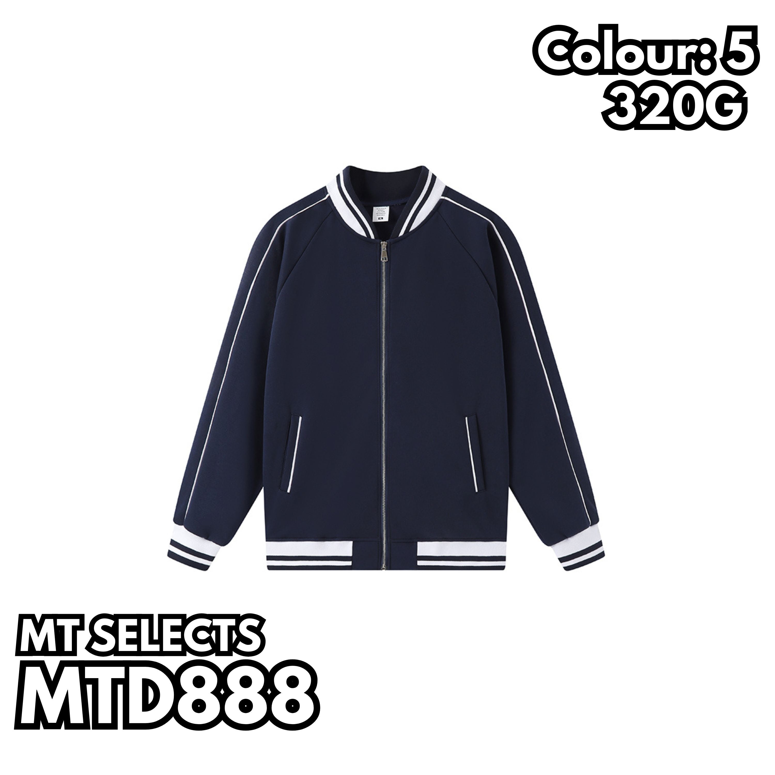 MTD888 拉鍊棒球褸