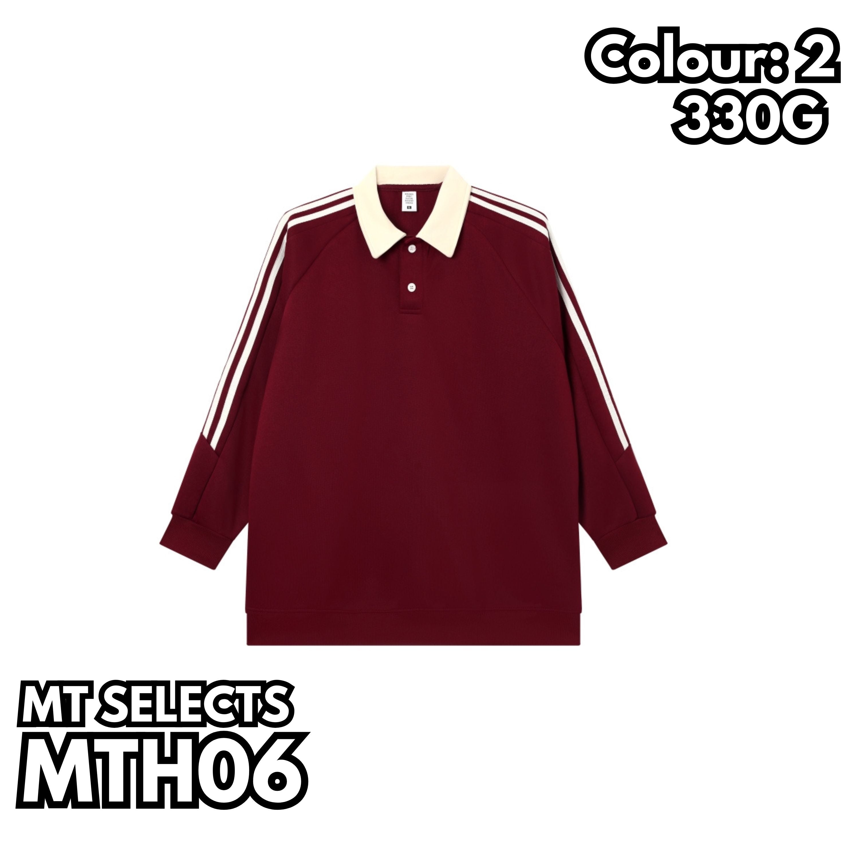MTH06 條紋插肩POLO衛衣