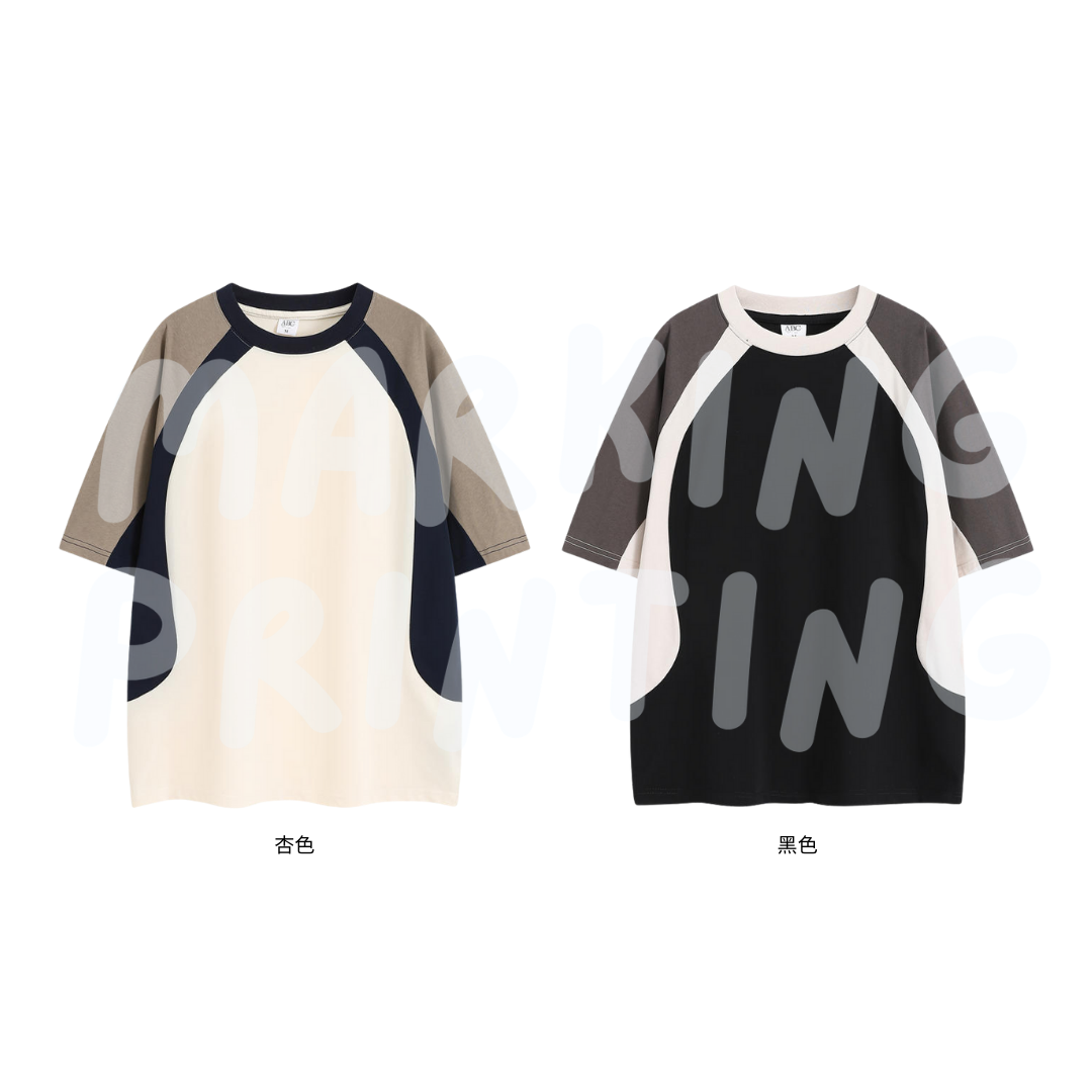 MTPS1 260g heavyweight patchwork raglan short-sleeved TEE