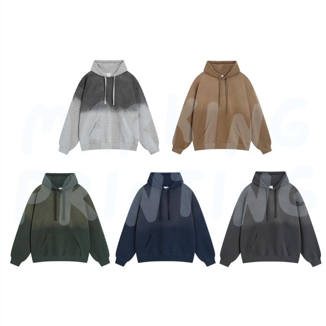 MT122 370克漸變水洗重磅連帽衛衣