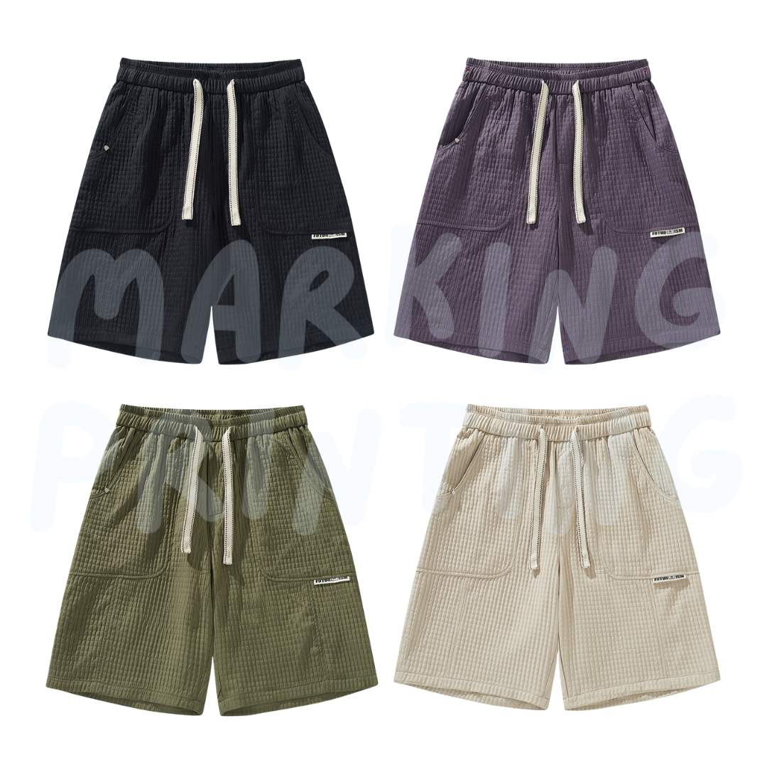 YIBA-630 130克休閒格仔布短褲