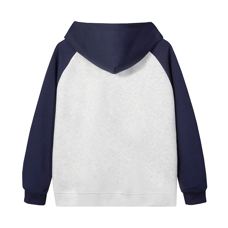 MTD23 拼色插肩拉鍊連帽衛衣