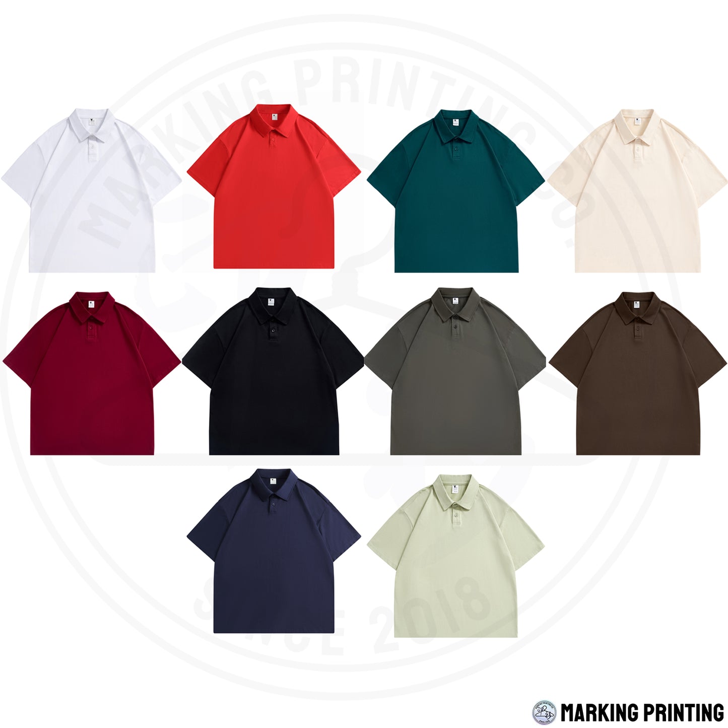 MTP068 240g Heavyweight Drop Shoulder Short Sleeve POLO Shirt