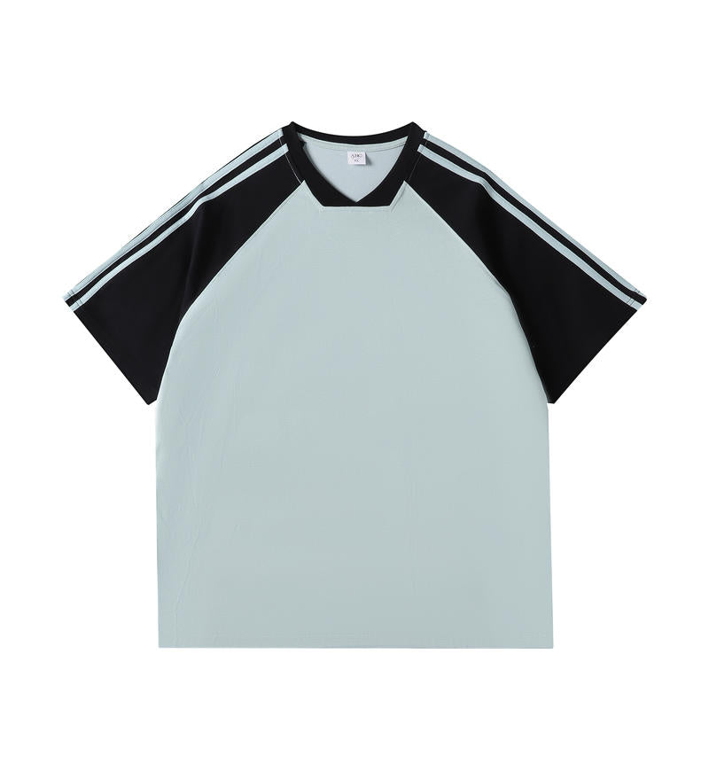 MTG34 260g heavy contrast color raglan V-neck short-sleeved TEE