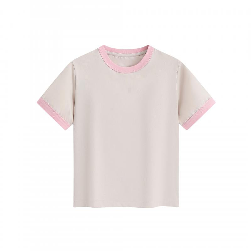 MTG32F 260g heavyweight women's contrast color collar short-sleeved TEE