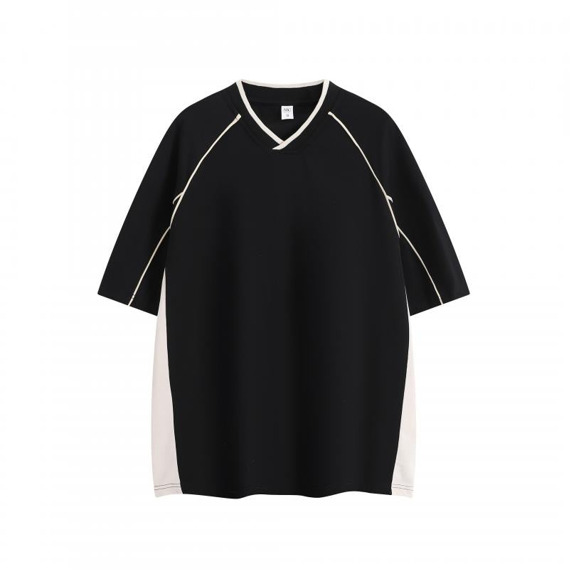 MT109T 260g heavy color matching V-neck short-sleeved TEE