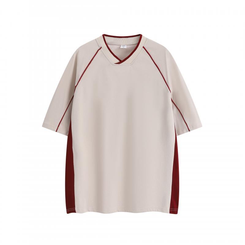 MT109T 260g heavy color matching V-neck short-sleeved TEE