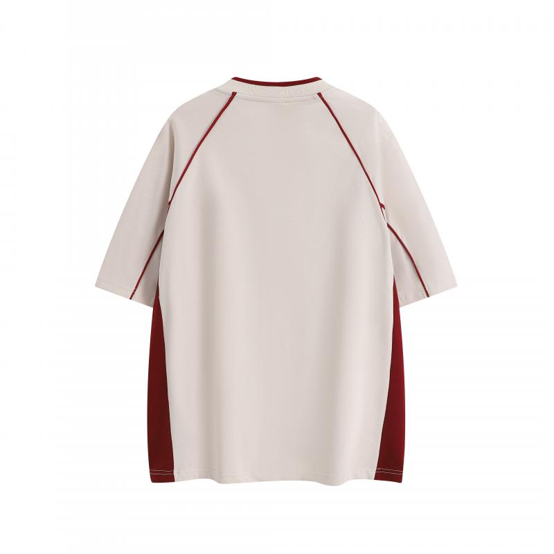 MT109T 260g heavy color matching V-neck short-sleeved TEE