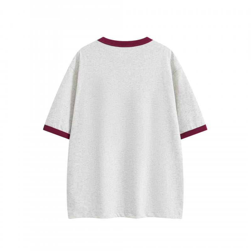 MTG31 260g heavyweight contrast color collar short sleeve TEE