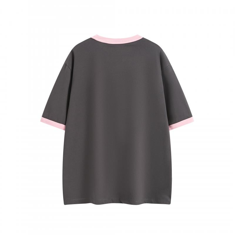 MTG31 260g heavyweight contrast color collar short sleeve TEE