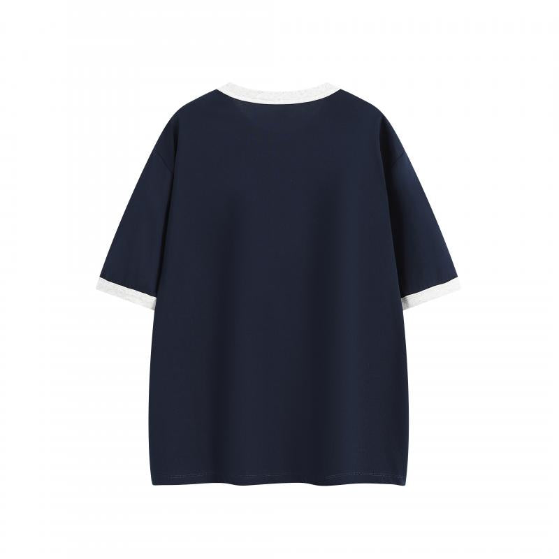 MTG31 260g heavyweight contrast color collar short sleeve TEE