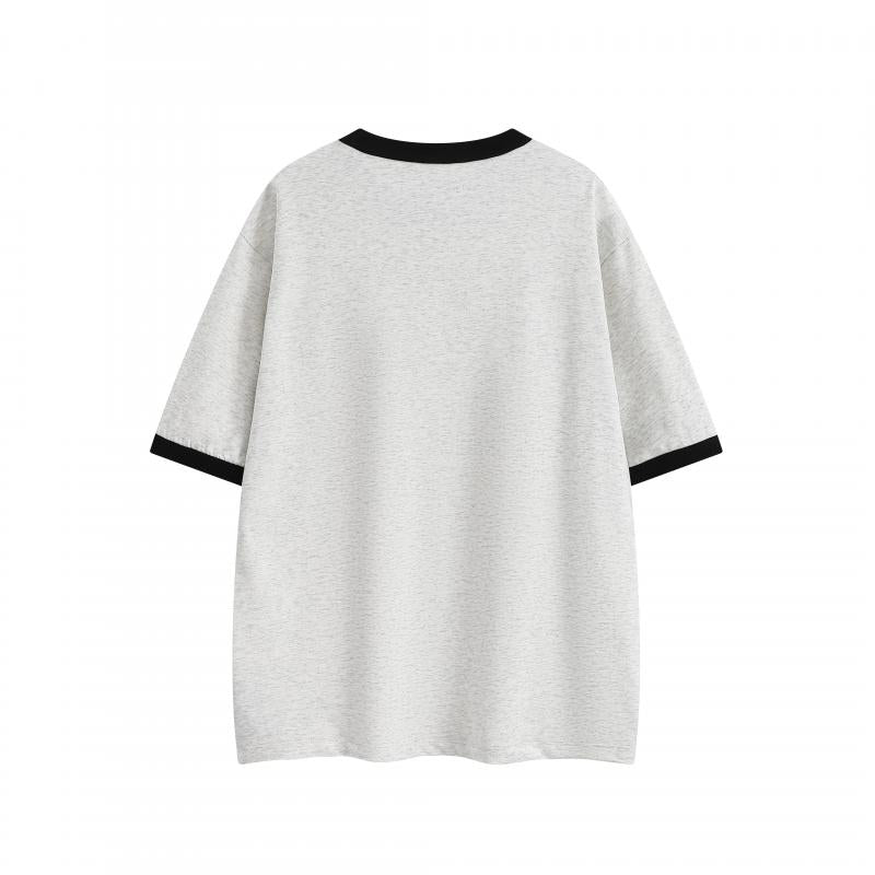 MTG31 260g heavyweight contrast color collar short sleeve TEE