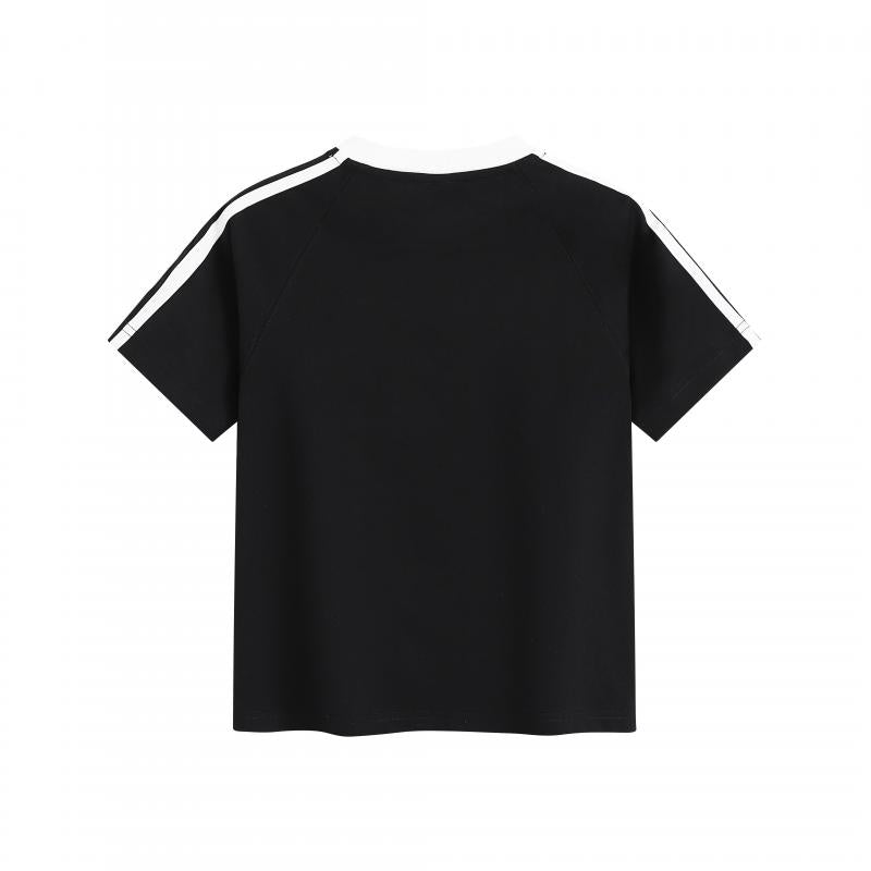 MTG33F 260g Heavy Women's Striped Raglan V-neck Short Sleeve TEE