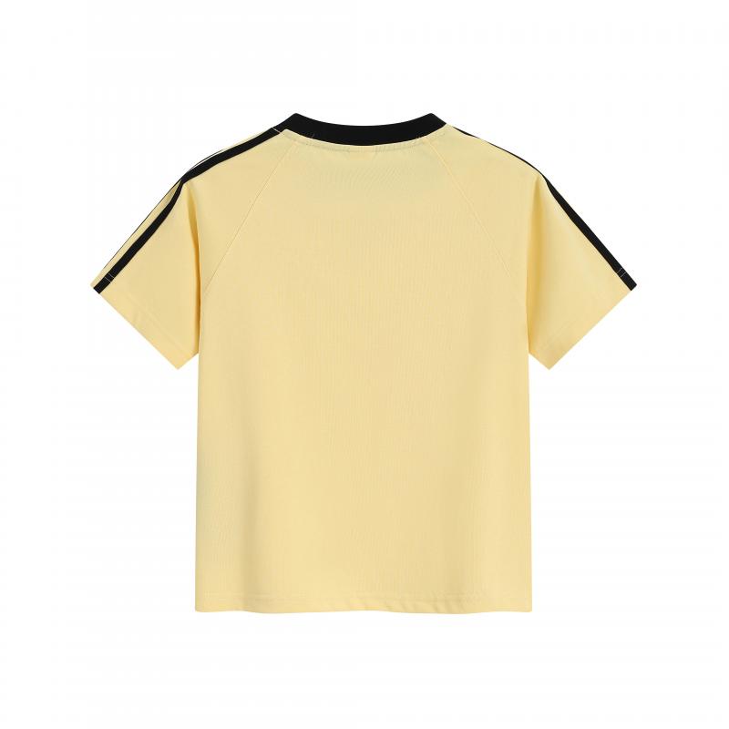 MTG33F 260g Heavy Women's Striped Raglan V-neck Short Sleeve TEE