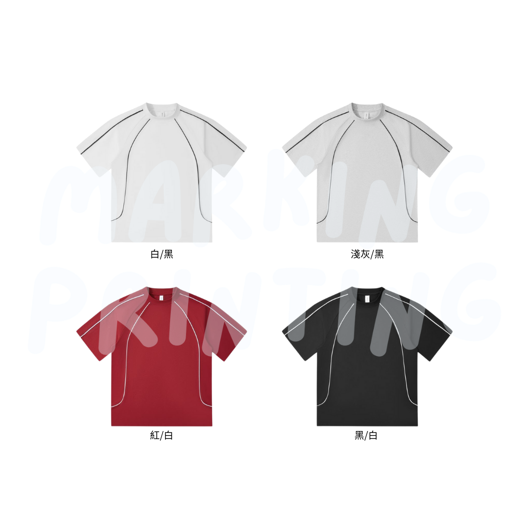 MT19587 240克重磅唧邊插肩短袖TEE