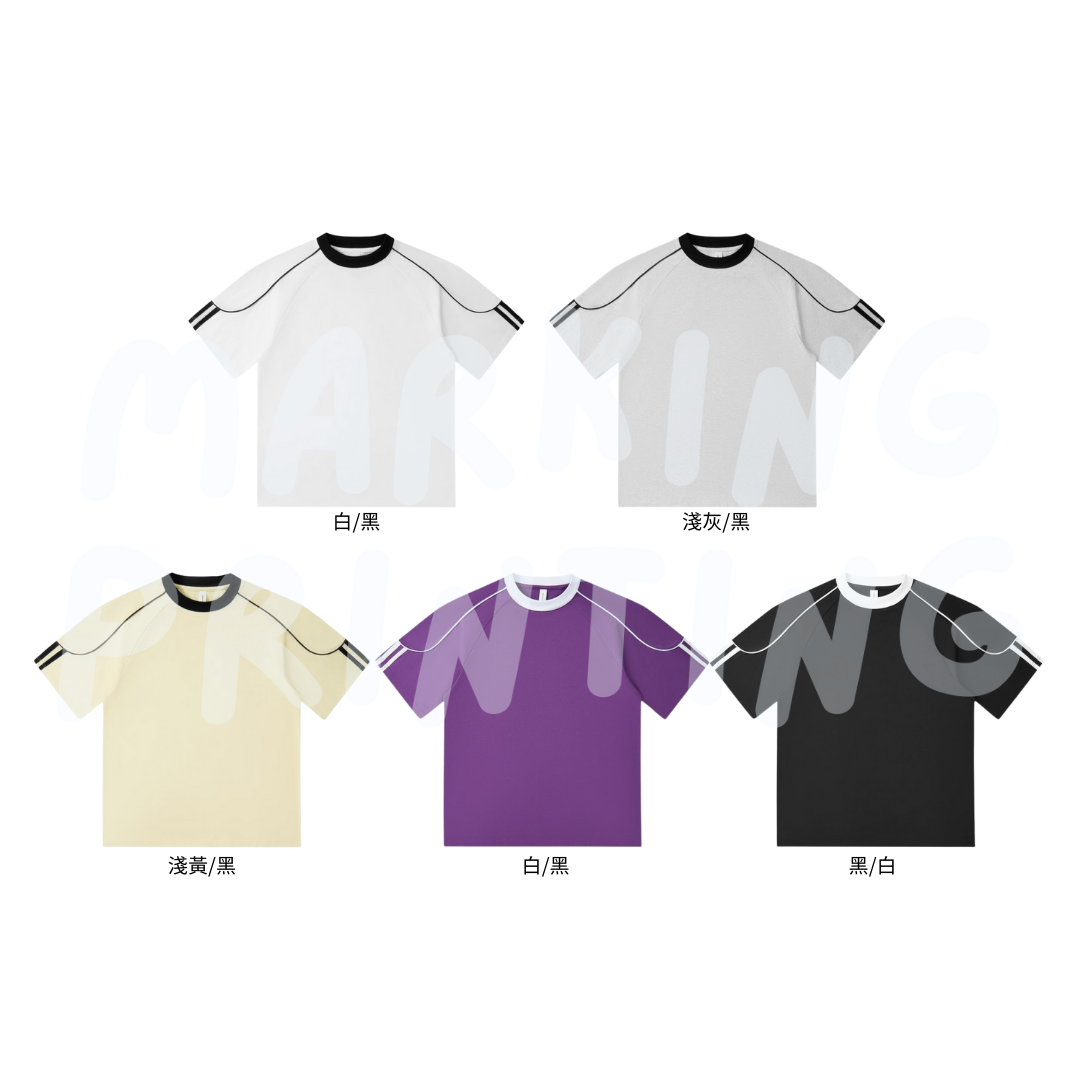 MT19589 240克重磅唧邊插肩短袖TEE