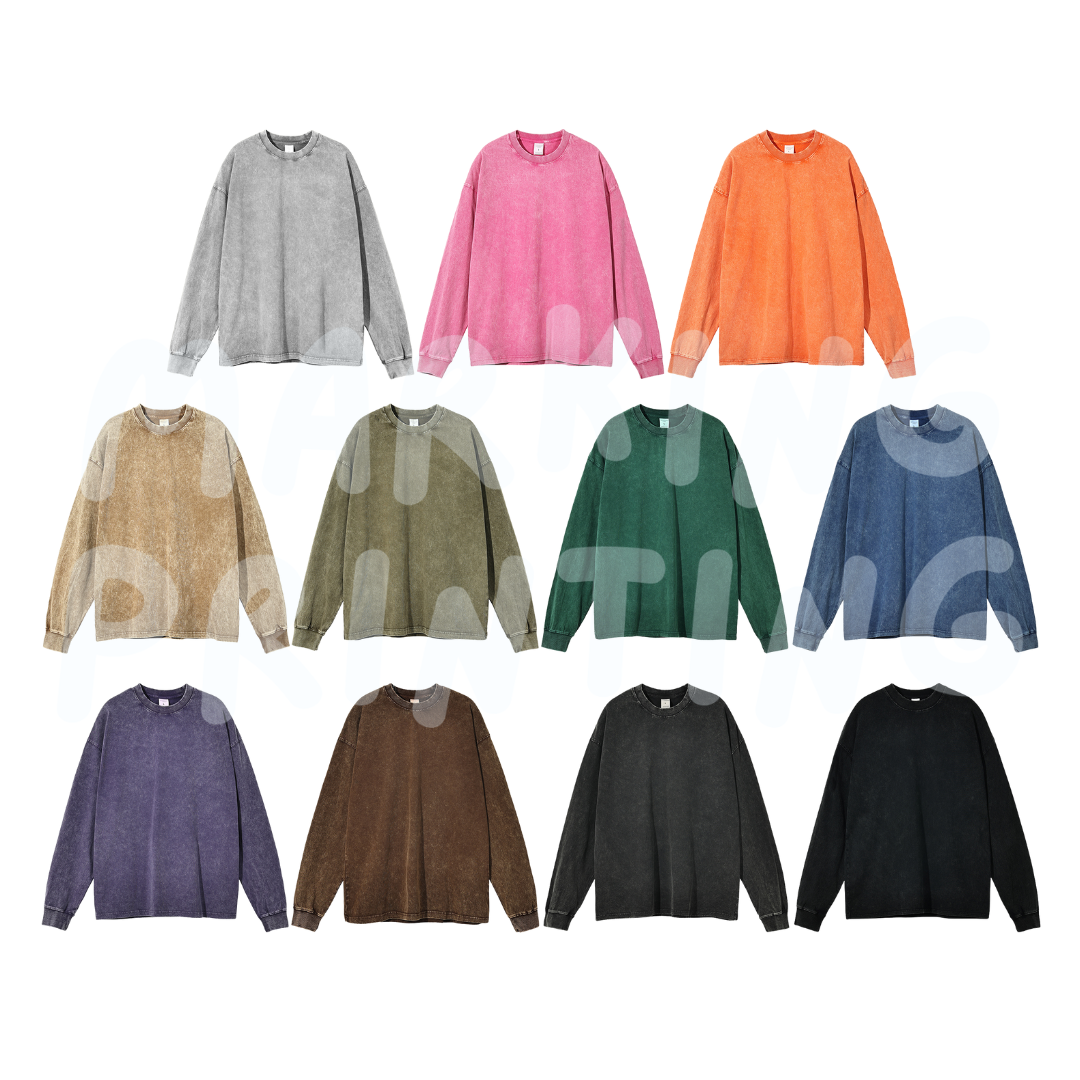 AM2188 250g washed drop shoulder sweatshirt