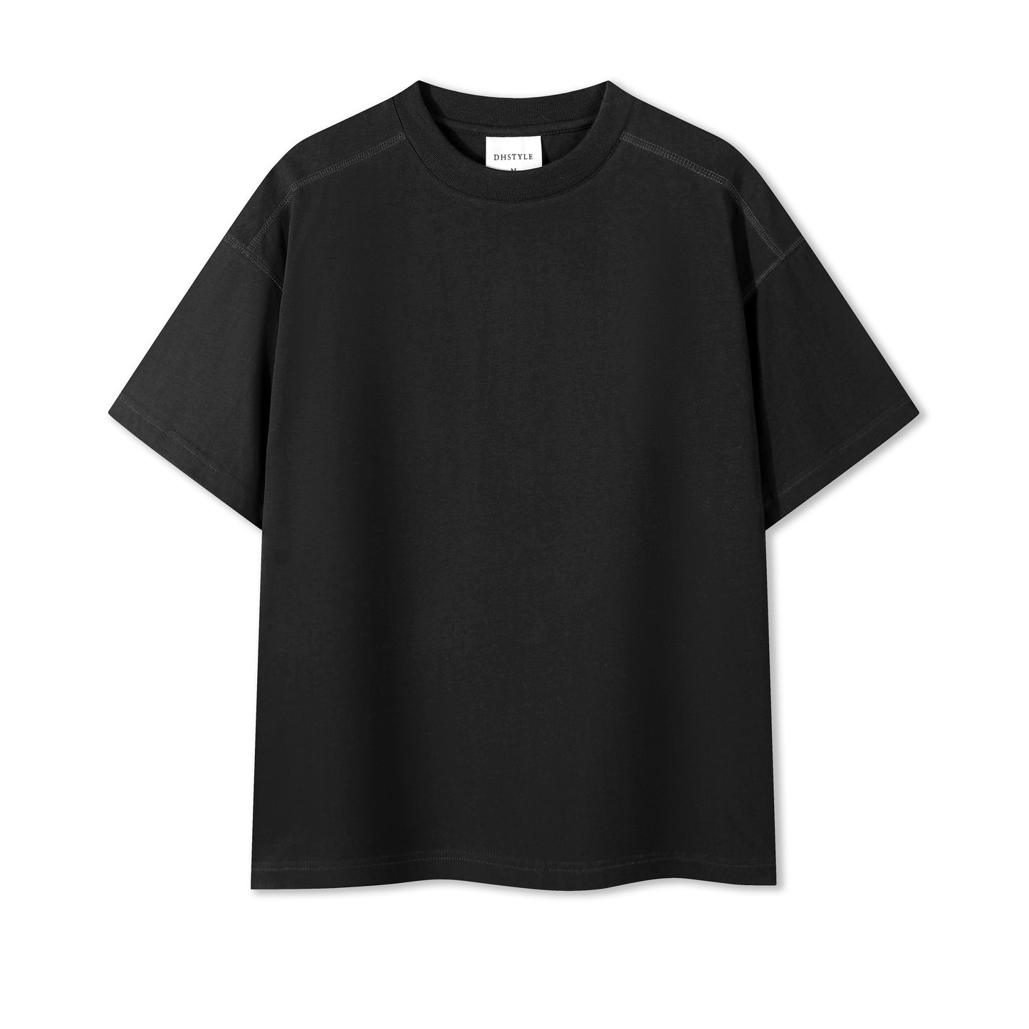 MT7716 重磅撞色線落肩短袖TEE