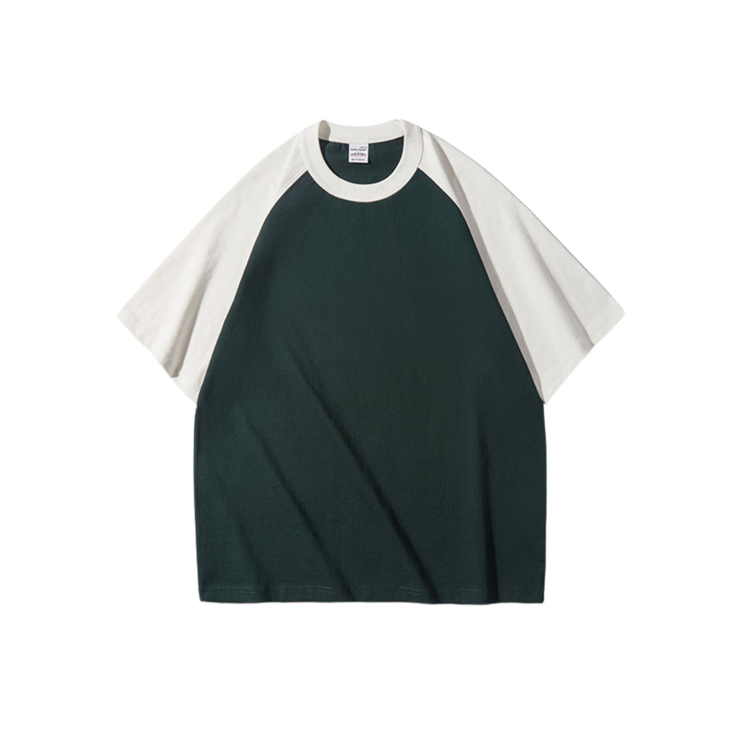 AG1038 粗針超重磅拼色插肩短袖TEE