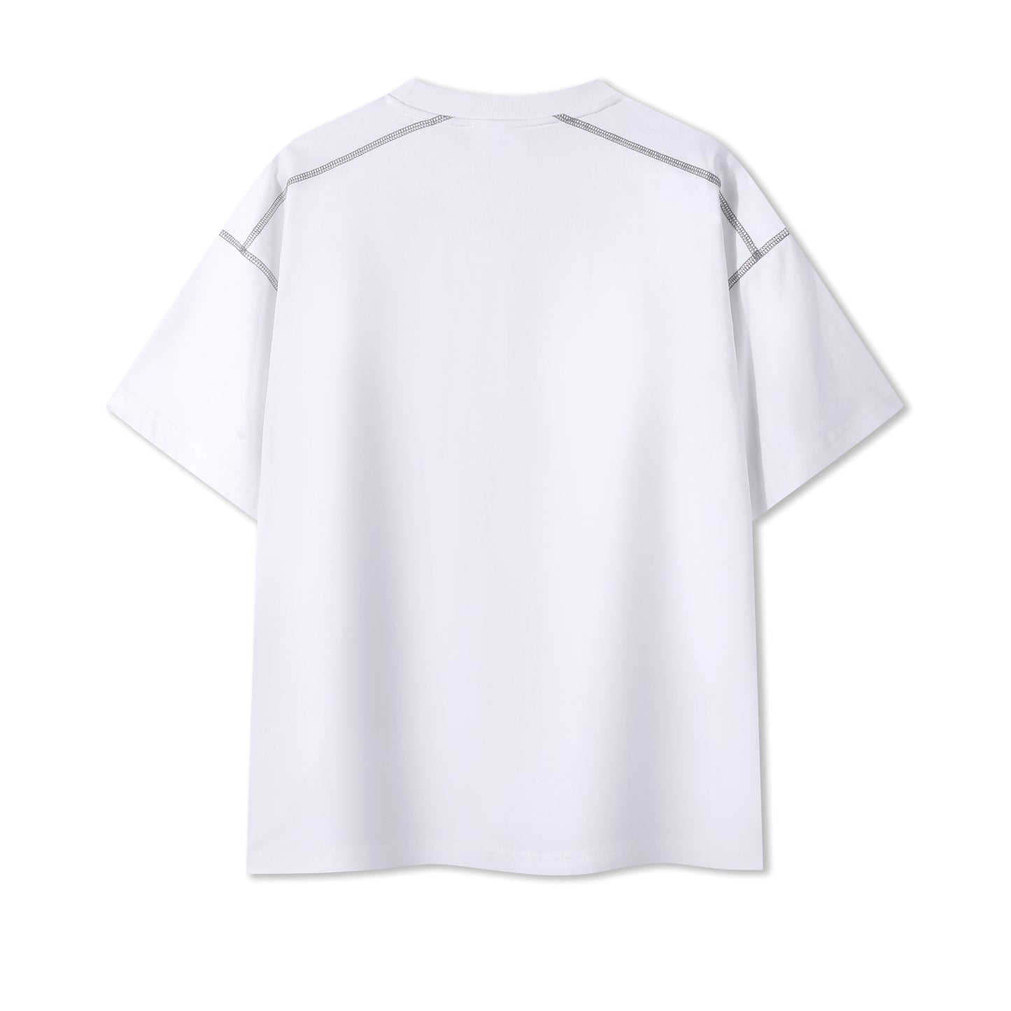 MT7716 重磅撞色線落肩短袖TEE