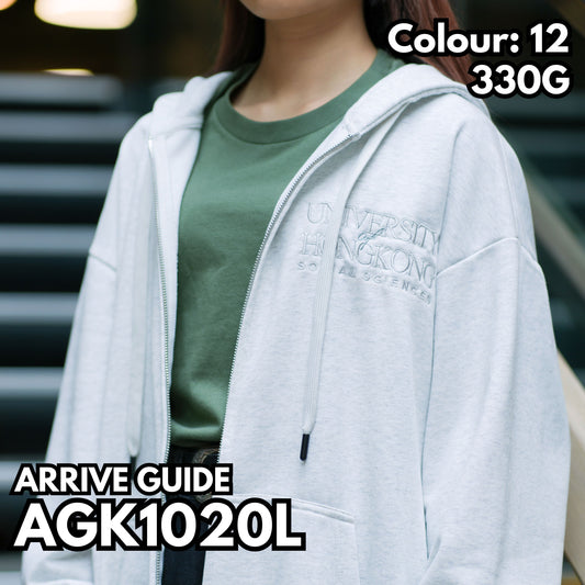 AGK1020L 320g drop shoulder zipper hooded sweatshirt