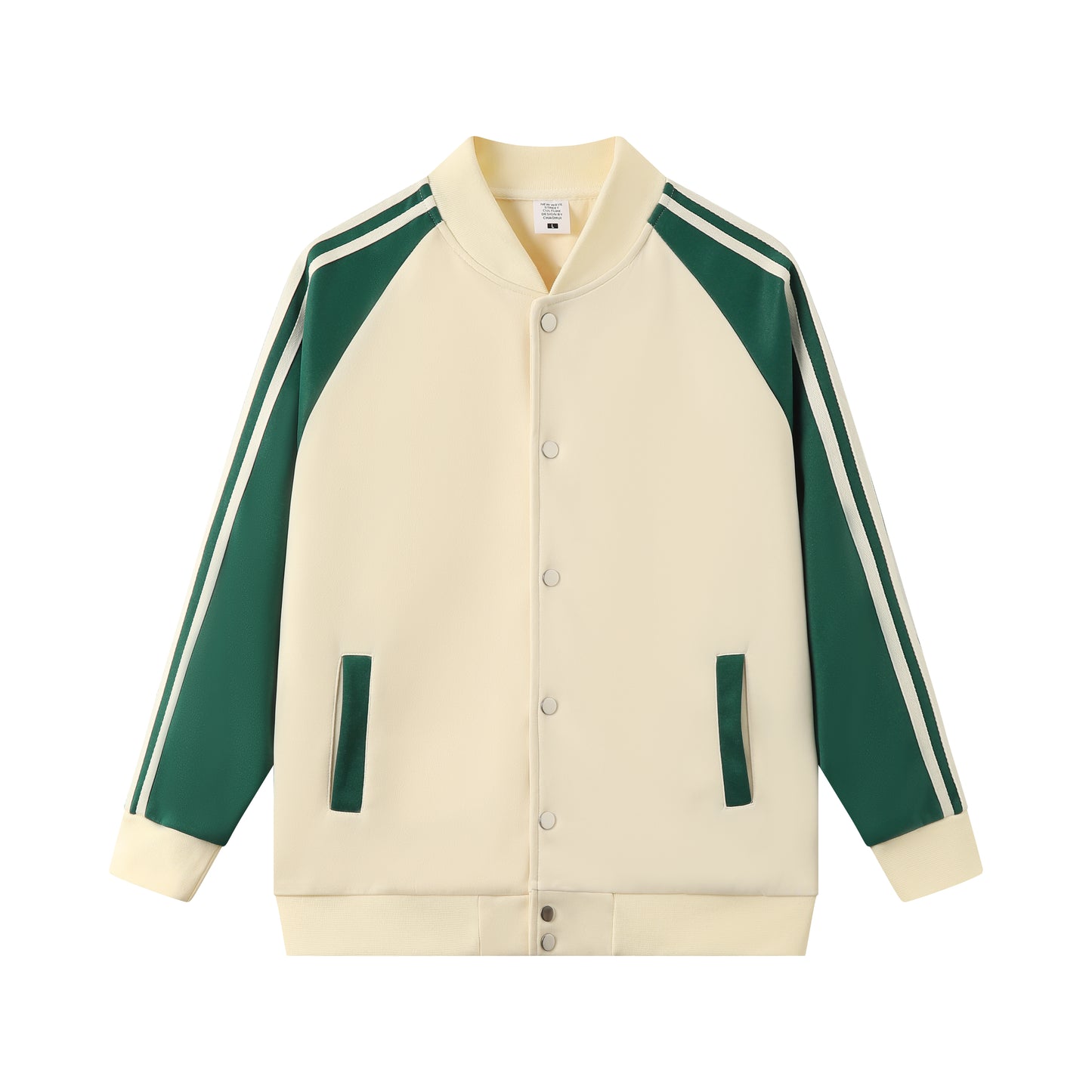 MTD999 條紋插肩棒球褸