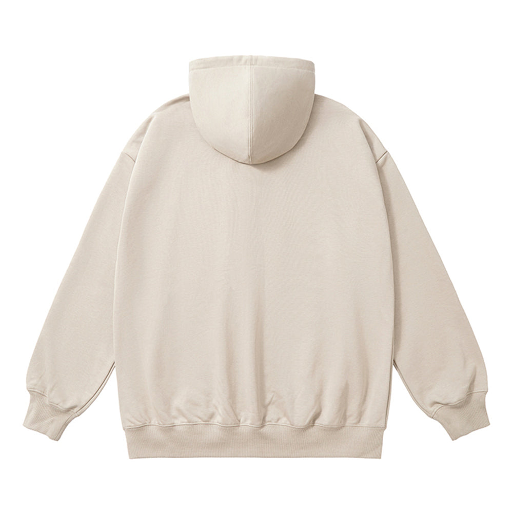 AG1022L 重磅加絨落肩拉鍊連帽衛衣