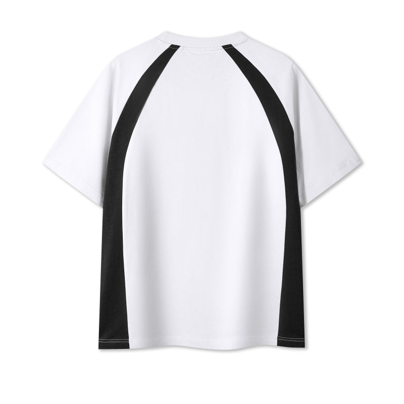 MT7718 250g heavy color matching drop shoulder short sleeve TEE