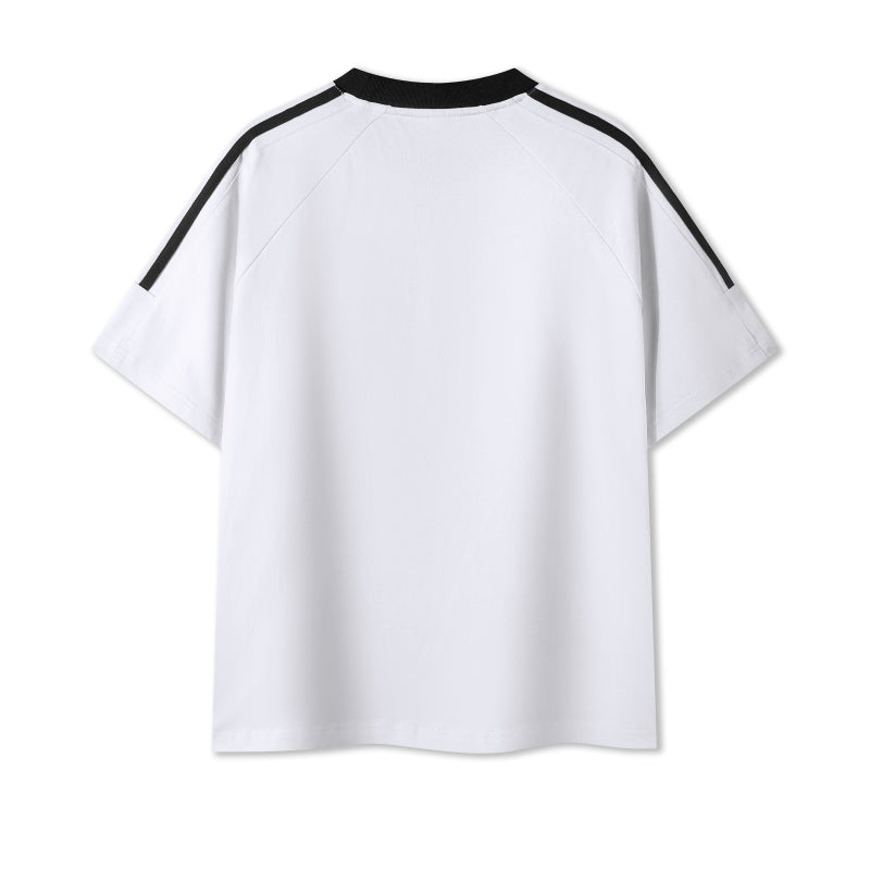 MT7717 250g heavyweight striped raglan short-sleeved TEE