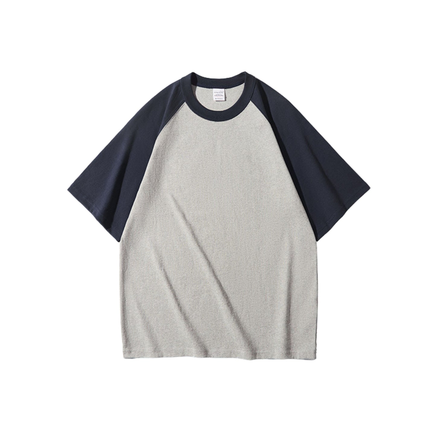 AG1038 粗針超重磅拼色插肩短袖TEE