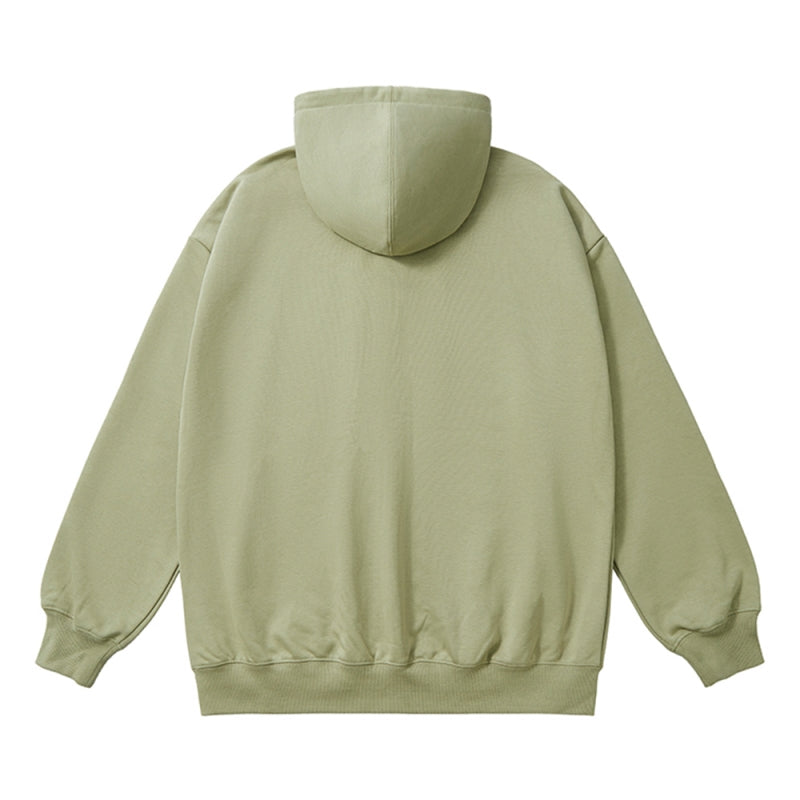 AG1022L 重磅加絨落肩拉鍊連帽衛衣