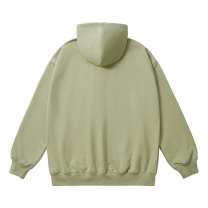 AG1022L 重磅加絨落肩拉鍊連帽衛衣