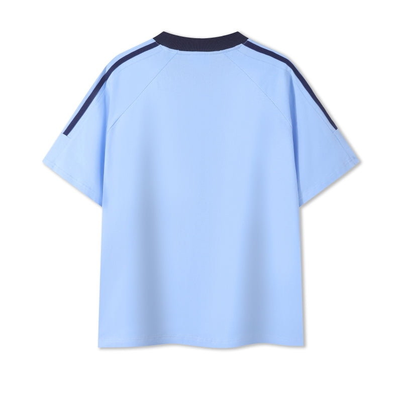 MT7717 250g heavyweight striped raglan short-sleeved TEE