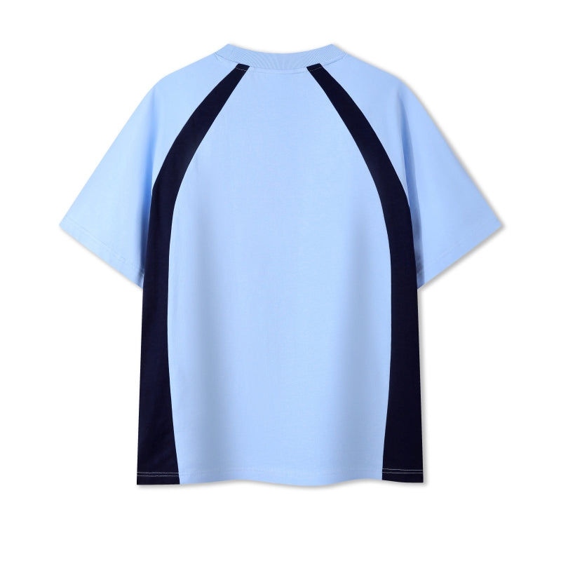 MT7718 250g heavy color matching drop shoulder short sleeve TEE