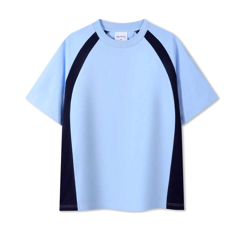 MT7718 250g heavy color matching drop shoulder short sleeve TEE